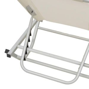 Dessie chaise longue aluminum textile off-white 56x188x30cm