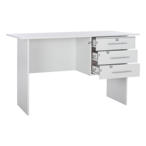Ensley Hm2029,05 melamine desk with 3 drawers white 120x60x76cm