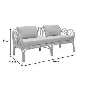 Et Of 2 Pieces Sofa And Table Ytrone-siderty Rattan In Natural Color - Garden And Sea
