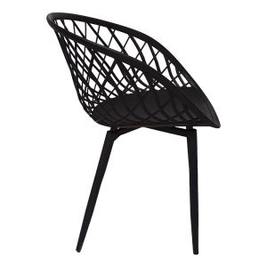 Ezra-balou I комплект трапезна маса от 5 Pp-mdf в черен цвят D120x75cm