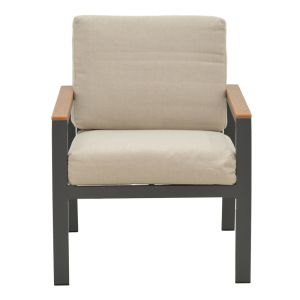 Fashionable Living Room Set Of 4 Pieces Fabric In Gray Shade And Aluminum In Anthracite Shade