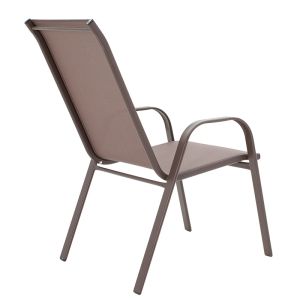 Garden Dining Table Valor-calan Set 5pcs Metal-textilene Brown