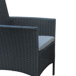 Garden Lounge Calmness Set 4pcs Rattan Black-fabric Grey
