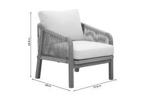 Garden Lounge Set 4pcs Malibu Natural Acacia Wood-beige Fabric