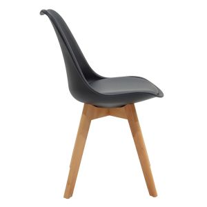 Gaston Chair Pp With Pu Color Black - Oak