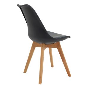 Gaston Chair Pp With Pu Color Black - Oak