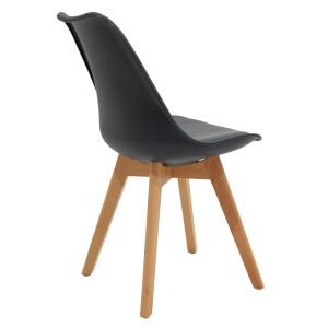 Gaston-balou I комплект с трапезна маса от 5 Pp-mdf в черно-натурален цвят D120x75cm