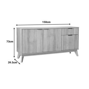 Hamea Mdf sideboard in natural color 150x39.5x73cm