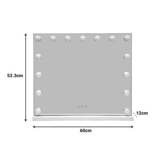 Hollywood Led mirror, white, iron, 60x12x52.3 cm