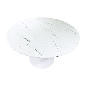 Julita-balou I комплект с трапезна маса от 5 Pp-mdf в цвят бял мрамор D120x75cm