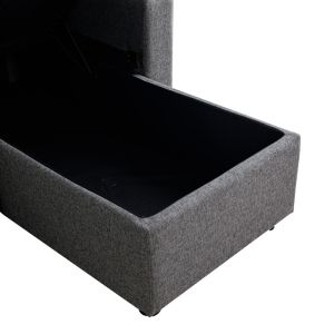 Kamore corner sofa bed with storage, anthracite fabric, 223x146x85cm