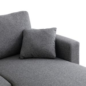 Kamore corner sofa bed with storage, anthracite fabric, 223x146x85cm