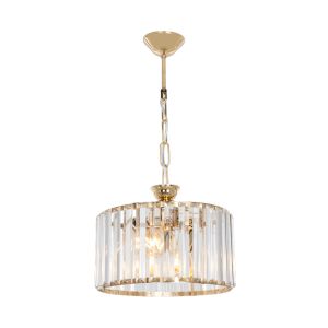 Lavina I E27 полилей в златист абажур Φ27x21см