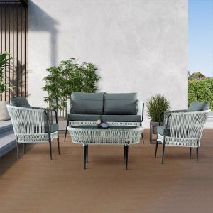 Lines garden set dark charcoal grey with 2-seater sofa
