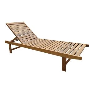 Lugano sun lounger, tropical acacia solid wood, natural color ε2291 62x196x33cm