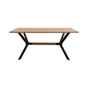 Mdf трапезарна маса с дъбов фурнир натурален цвят 160x80x75см