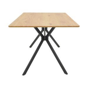 Nerelis естествена Mdf маса и черен метален крак 160x90x75см