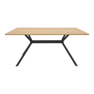 Nerelis естествена Mdf маса и черен метален крак 160x90x75см