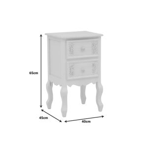 Pazlen bedside table antique white color MDF 40x45x65cm