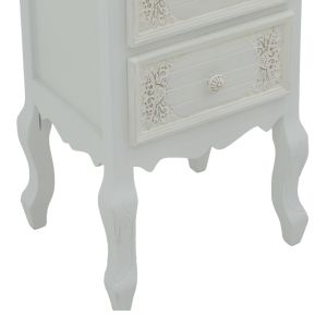 Pazlen bedside table antique white color MDF 40x45x65cm