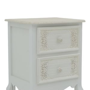 Pazlen bedside table antique white color MDF 40x45x65cm