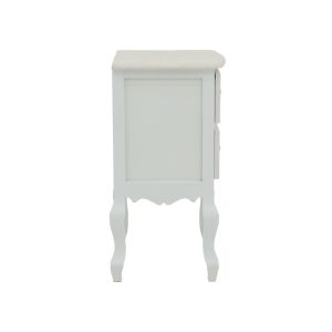 Pazlen bedside table antique white color MDF 40x45x65cm