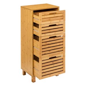 Sicla bamboo chest of drawers, natural color 40x30x97.5 cm