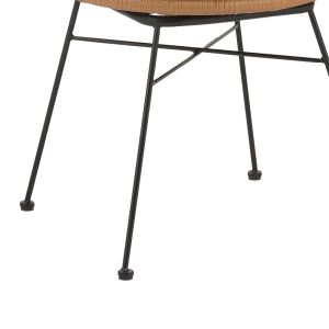 Thorio-felicia dining table set of 7 anthracite aluminum and plywood in natural shade 160x90x75cm