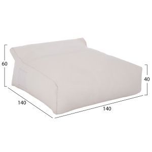 Yamin pouf for 2 people with textile 600gr/m2 2x1 white Hm5773,11 140x140x40-60ucm