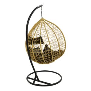 Zafer swing hanging Pp in natural color and black metal 106x103x200cm