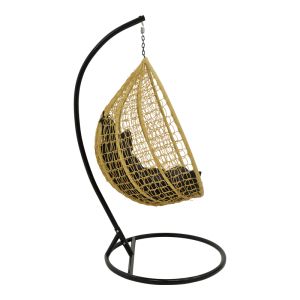 Zafer swing hanging Pp in natural color and black metal 106x103x200cm