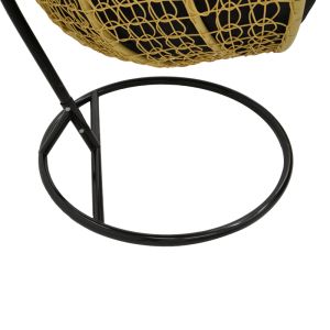 Zafer swing hanging Pp in natural color and black metal 106x103x200cm