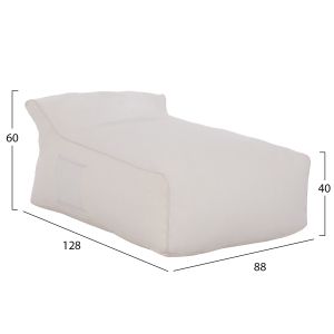Zafer pouf with textile 600gr/m2 2x1 white 88x128x60w Hm5772,11