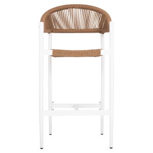 Aluminum bar stool Gregg Hm5788,11 white-sand beige synthetic rattan 55x57x106cm Hm5788