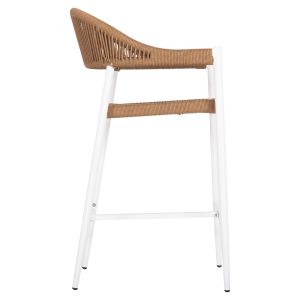 Aluminum bar stool Gregg Hm5788,11 white-sand beige synthetic rattan 55x57x106cm Hm5788