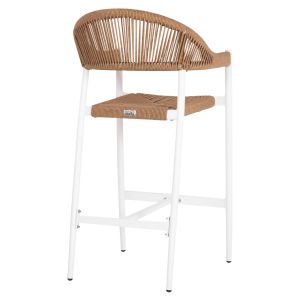 Aluminum bar stool Gregg Hm5788,11 white-sand beige synthetic rattan 55x57x106cm Hm5788
