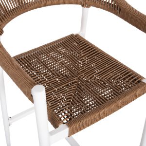 Aluminum bar stool Gregg Hm5788,11 white-sand beige synthetic rattan 55x57x106cm Hm5788
