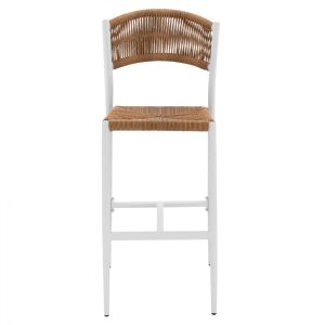 Алуминиев бар стол бял с кафеви въжета Hm5789,01 45,5x56x111cm