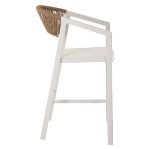 Алуминиев бар стол с подлакътници бял цвят Hm5892,12 Medium Height 57x61x103hcm