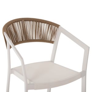 Алуминиев бар стол с подлакътници бял цвят Hm5892,12 Medium Height 57x61x103hcm