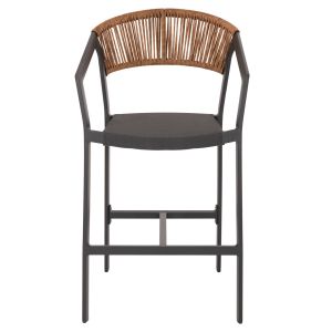 Алуминиев бар стол с подлакътници цвят антрацит Hm5892,11 Medium Height 57x61x103hcm