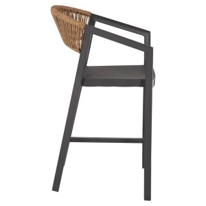 Алуминиев бар стол с подлакътници цвят антрацит Hm5892,11 Medium Height 57x61x103hcm