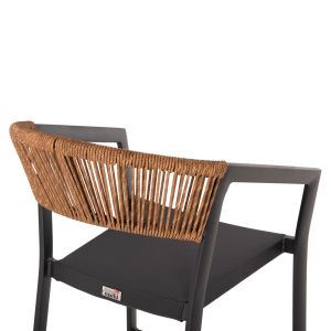 Алуминиев бар стол с подлакътници цвят антрацит Hm5892,11 Medium Height 57x61x103hcm