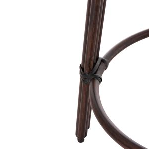 Aluminum medium bar stool Chino Hm6286.01 bamboo and textile in brown 43x43x65hcm.