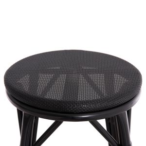 Aluminum medium bar stool Chino Hm6286.02 bamboo look and textile in black Φ43x65hcm.