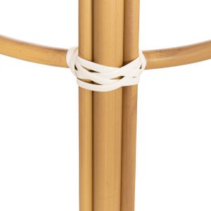 Aluminum medium bar stool Chino Hm6286.04 bamboo look in natural and textile 43x43x65hcm.