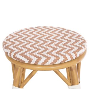 Aluminum medium bar stool Chino Hm6286.04 bamboo look in natural and textile 43x43x65hcm.