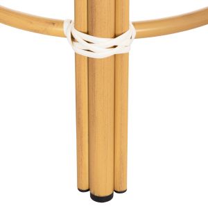 Aluminum medium bar stool Chino Hm6286.05 bamboo look and textile in blue 43x43x65hcm.