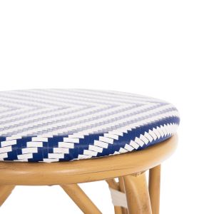 Aluminum medium bar stool Chino Hm6286.05 bamboo look and textile in blue 43x43x65hcm.