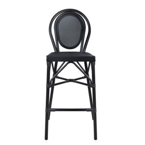 Алуминиев стол Bamboo Look черен текстилен 47x61x115 Cм Hm5060